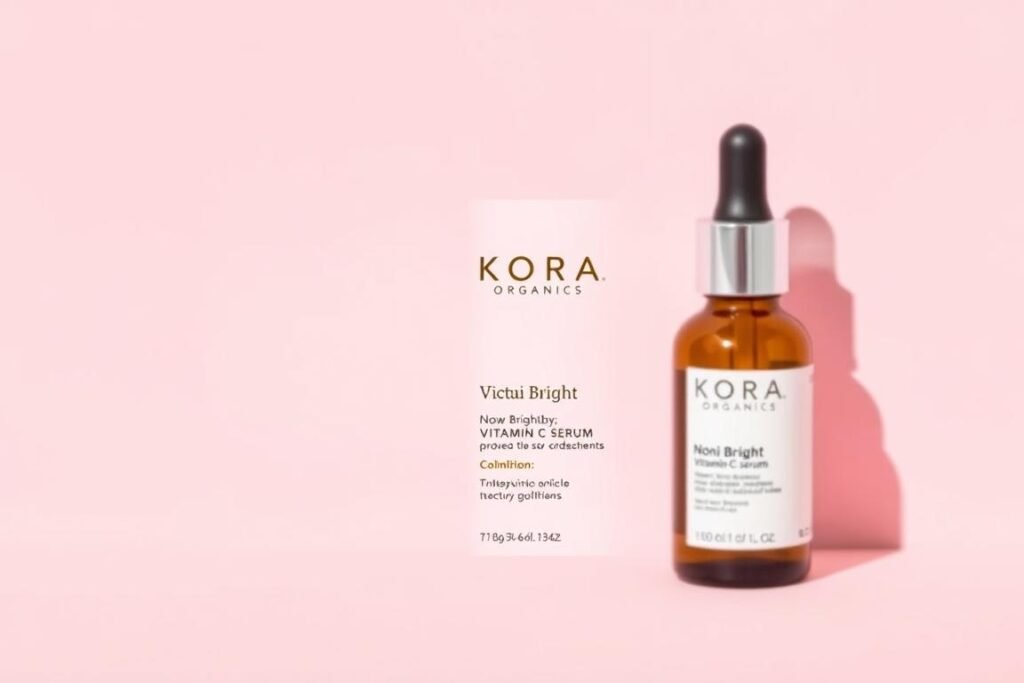 Bottle of KORA Organics Noni Bright Vitamin C Serum