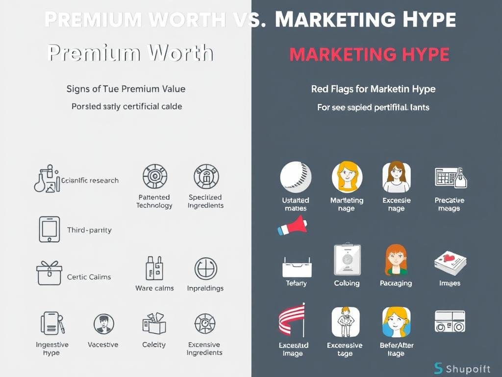 Infographic showing how to analyze the true value of health products beyond marketing claims