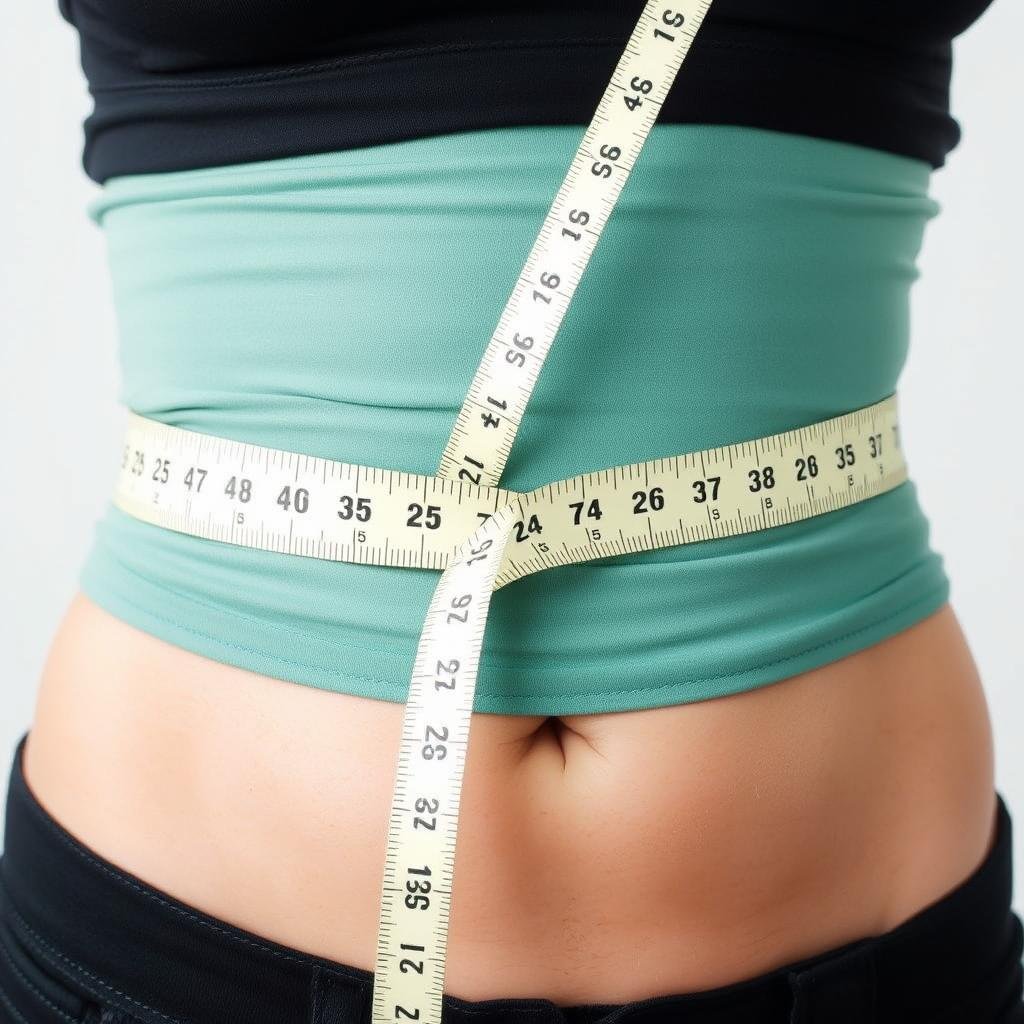 Measuring tape around waist demonstrating inch loss measurement