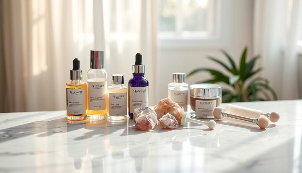 crystal-infused skincare products