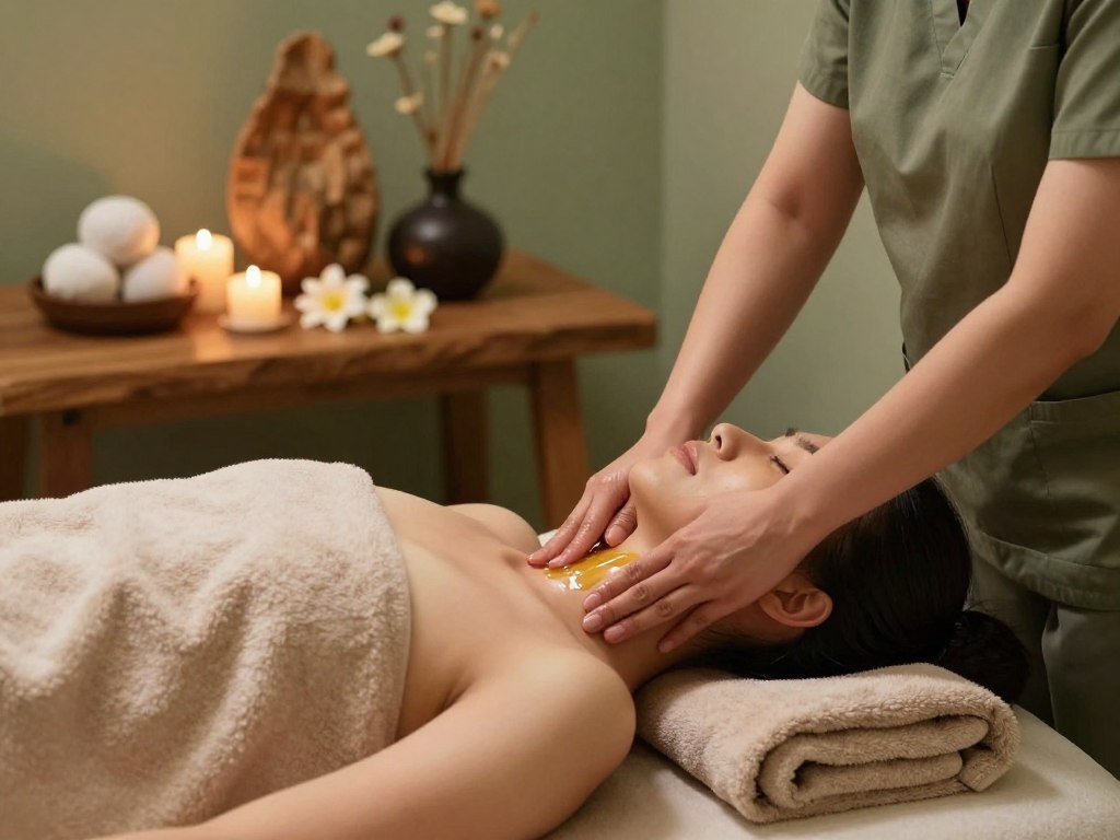 Melt Neck Tension: Herbal Oil Massage for Radiant Skin